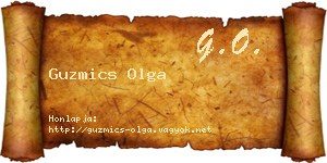 Guzmics Olga névjegykártya